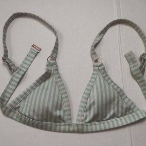 La Hearts Light Blue Padded Triangle Bikini Top Size S